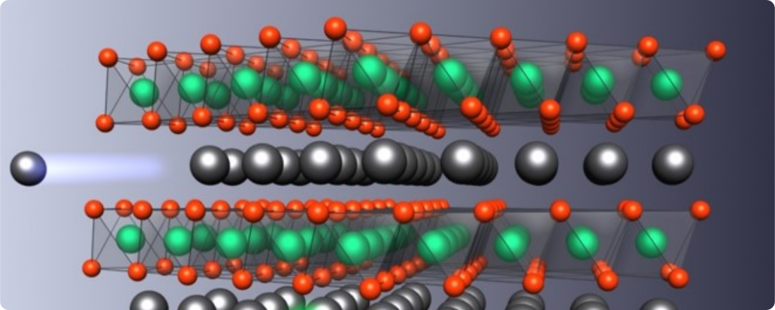 A cathode material with layered structure, and Li ions that deintercalate